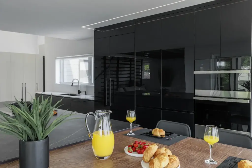 Sober kitchens with green plants