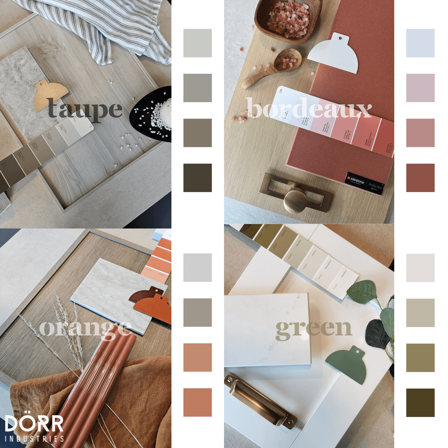 Examples of cabinet color matching.